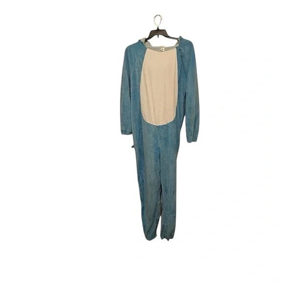 Adult Blue Shark Halloween Costume Jumpsuit - Picture 6 of 9